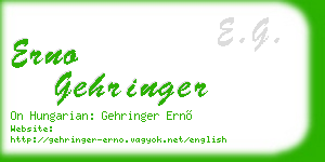 erno gehringer business card